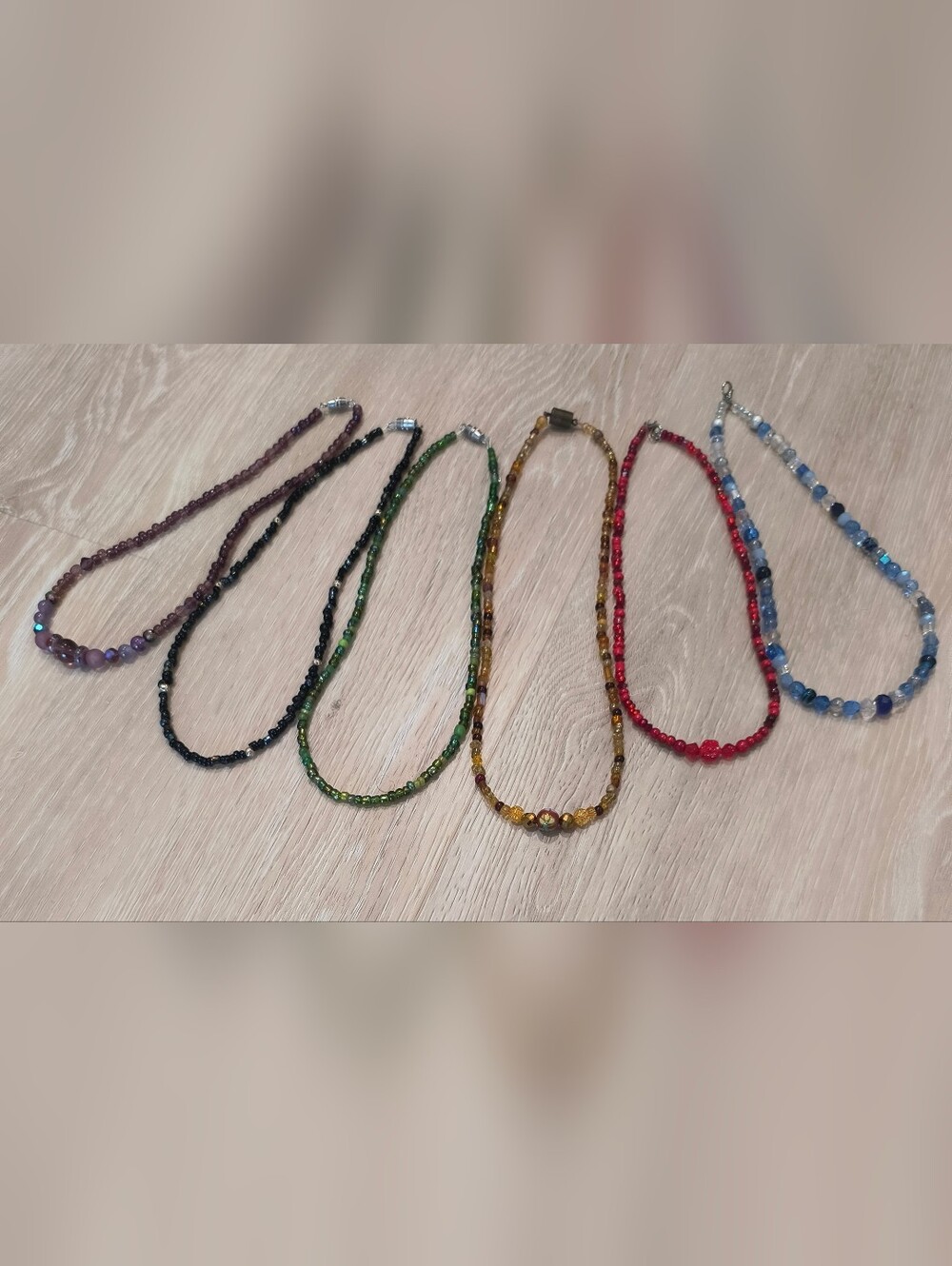Six Handcrafted Bead Necklaces